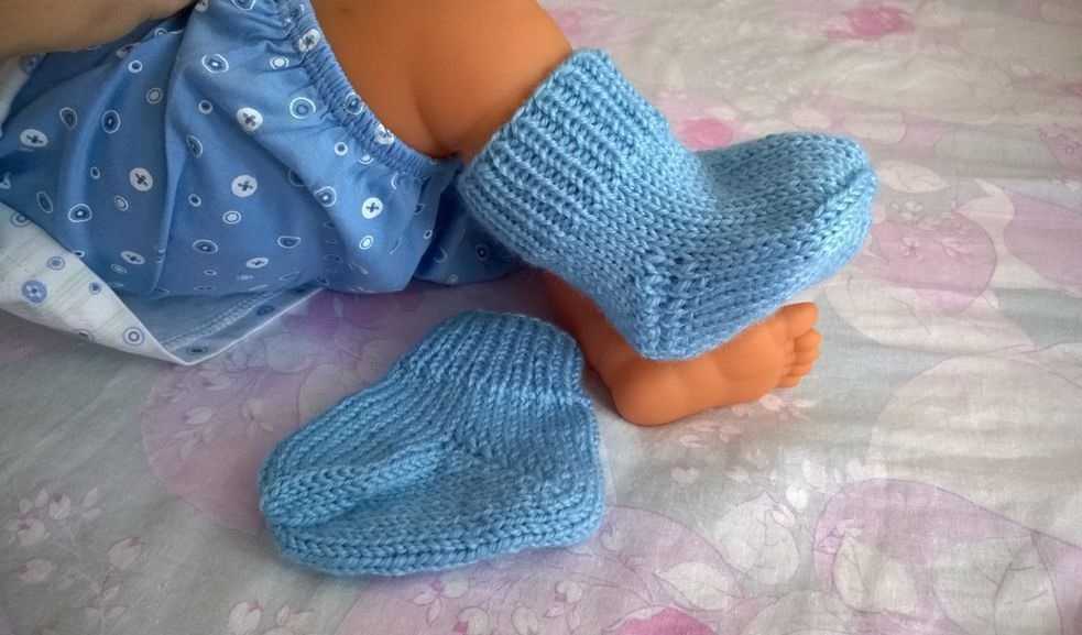 схема вязания носков для малышей спицами